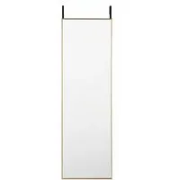 Costway Höhenverstellbarer Ganzkörperspiegel 37 x 120 cm in Gold - Praktischer hängender Ganzkörperspiegel mit bruchsicherem Glas und robustem Aluminiumrahmen. Flexibel an der Wand oder über der Tür aufhängbar – ideal für Schlafzimmer, Wohnzimmer und Eingangsbereich.