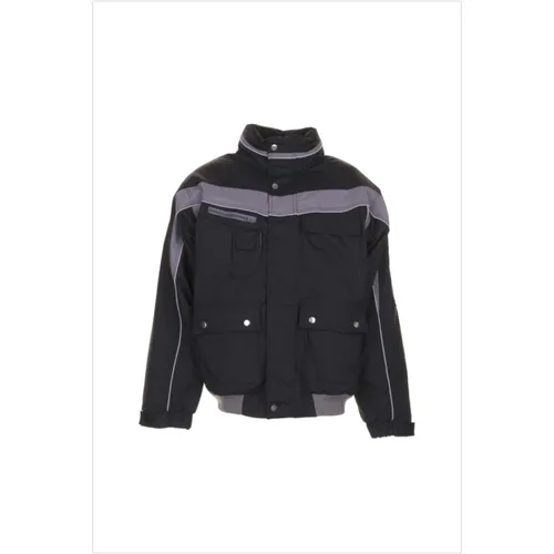 Winter Blouson XXL - schwarz/zink - Arbeits- & Schutzkleidung, wasserdicht und atmungsaktiv mit Fleecekragen für optimalen Schutz bei Kälte, Wind und Regen.