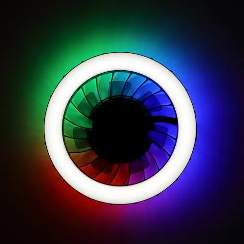 LED-Ventilatorleuchte 46cm, dimmbar & RGB, schwarz in schwarz von Lightbox
