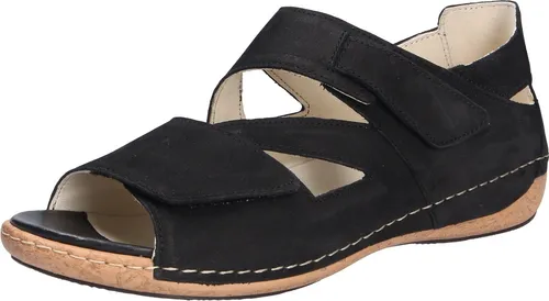 Waldläufer Heliett 342025 191 Sandale schwarz Gr. 38 - Wanderschuhe mit herausnehmbarem Lederfußbett, flexible Laufsohle und weitenverstellbarem Klettverschluss für optimalen Tragekomfort.