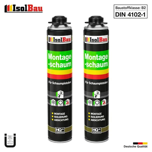 Bauschaum Pistolenschaum Montageschaum PU Schaum 2 x 750 ml Fensterschaum