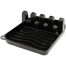 Intirilife Kochlöffelablage in Schwarz - 14 x 12.5 x 4.8 cm - Halter für Kochutensilien und Topfdeckel, Besteckhalter