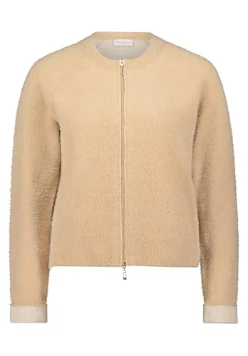 Betty Barclay Damen Casual-Strickjacke mit Reißverschluss 48, Beige