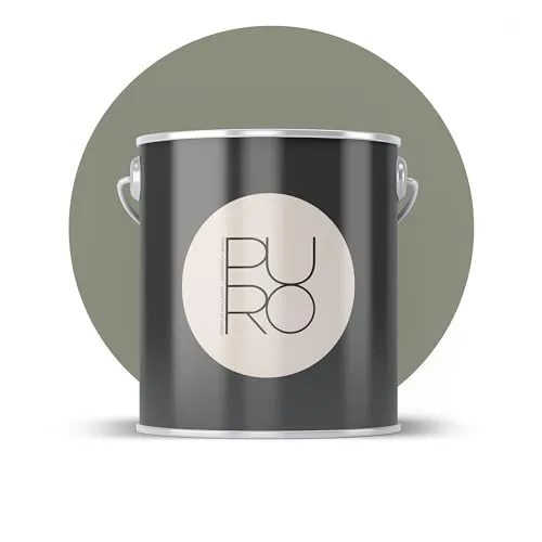 Livingwalls PURO Premium Wandfarbe c7006 - Malerfarbe für Wohnräume und Arbeitszimmer mit sehr hoher Deckkraft - matte hochwertige in Grau, Grün - 1l