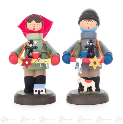 Weihnachtliche Miniatur Striezelkinder groß (2)  BxHxT 4 cmx8 cmx3,5 cm NEU