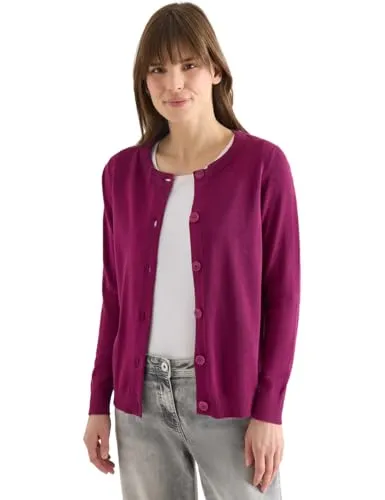 Cecil Damen Basic Cardigan mit Rundhals - Bequeme Strickjacke mit Rundhalsausschnitt, ideal für entspannte Freizeitlooks. Softes Material sorgt für angenehmen Tragekomfort.