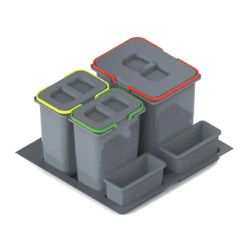 Prima-Online Abfalltrennsystem für Schubladen - Effizientes Mülltrennsystem für Schubladen mit 2, 3 oder 4-fach Trennung, ideal für Küchen mit begrenztem Platz. Inklusive 15L und 7L Behältern für umweltfreundliche Abfallentsorgung.