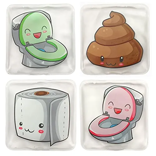Handwärmer Taschenwärmer Sets wiederverwendbar, Wärmepad für kalte Tage und für unterwegs, Wärmeknickkissen mit tollen Motiven (4er-Set Toilettenspaß)