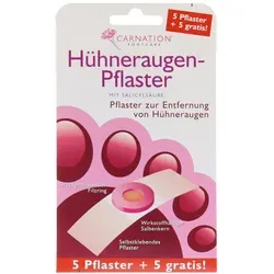 CARNATION Hühneraugen-Pflaster 5+5 - 10 St - Pflaster für schmerzhafte Hühneraugen, mit extra Polsterung für sofortige Linderung und Schutz. Ideal für den täglichen Gebrauch.