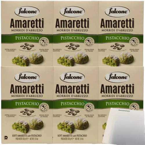 Falcone Amaretti Morbidi D'Abruzzo Pistacchio Amaretti Pistazie 6x170g Pack usy