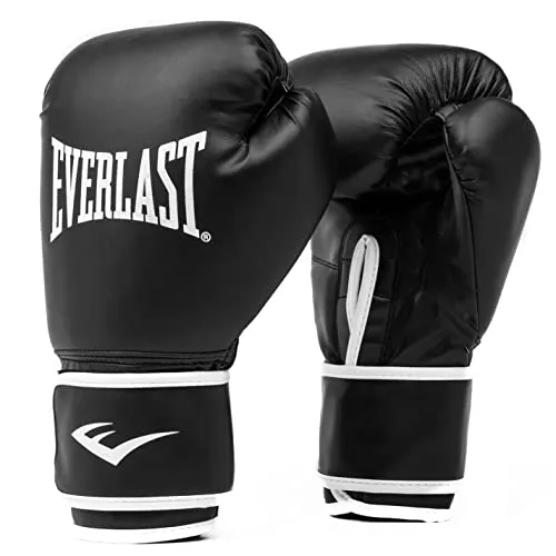Everlast Unisex Core 2 Training Handschuhe Schwarz L-XL - Punchinghandschuhe aus strapazierfähigem PVC-Leder, ideal für Einsteiger und Fortgeschrittene. Leichter Schaumstoff schützt Ihre Hände beim Training.