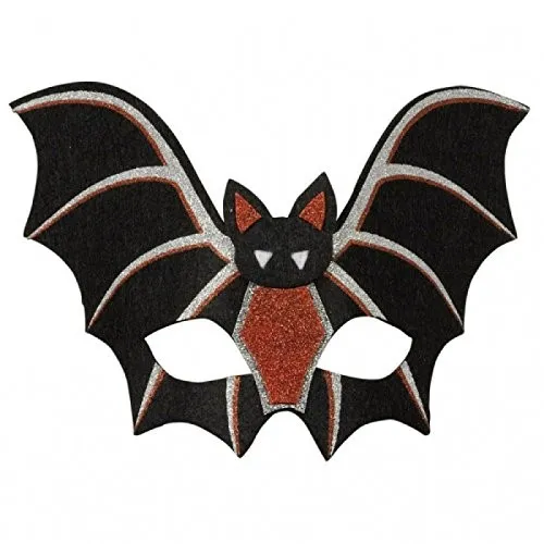 Kindermaske FLEDERMAUS für Halloween und Karneval - Hüte & Masken: Fledermaus-Maske aus weichem Polyesterfilz, ideal für gruselige Kostüme und unvergessliche Partys.