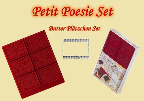 Butterplätzchen Prägeset Keks Stempel m. Motiv Ausstecher Birkmann Petite Poésie