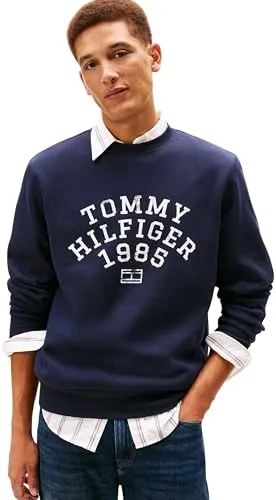 Tommy Hilfiger Herren Sweatshirt Archive mit Rundhalsausschnitt, Blau (Desert Sky), M