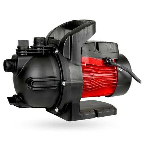 WALTER Gartenpumpe 600 W - Geräuscharme Hochdruck-Wasserpumpe für vielseitige Anwendungen - Wasserpumpen: Starker 600 W Motor mit 3000 l/h Kapazität und 35 m Förderhöhe, ideal für Gartenbewässerung, Pool und Kellerentwässerung.
