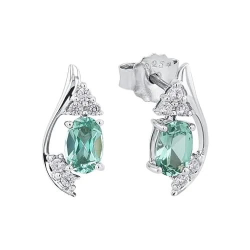 Amor Ohrstecker 925 Sterling Silber mit Zirkonia - Elegante Ohrringe für Damen aus 925 Sterling Silber, verziert mit funkelnden Zirkonia. Kommt in einer Schmuck Geschenk Box – perfekt für besondere Anlässe!