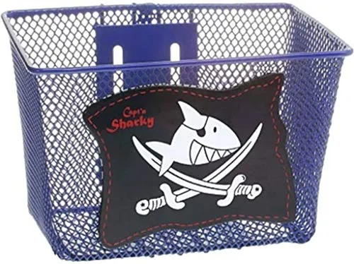 Bike Fashion Kinderfahrradkorb Capt ́n Sharky - Fahrradtaschen – Hochwertiger Kinderfahrradkorb in Capt'n Sharky Design, ideal für kleine Transporte wie Snacks oder Trinkflaschen, höhenverstellbar und einfach zu montieren.