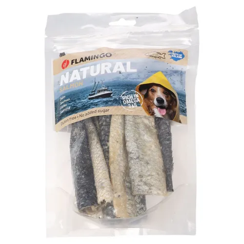 Flamingo Hundesnack Nature Lachshaut lang 50 g, NEU