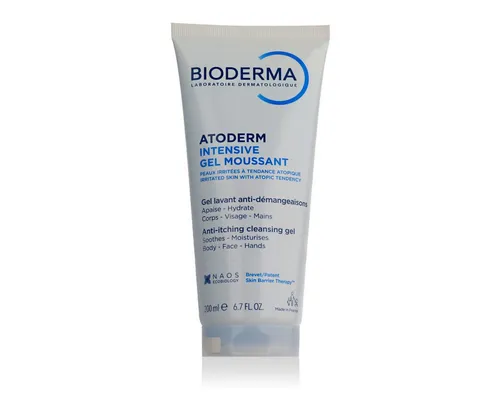 Bioderma Atoderm Intensive Gel Moussant - 200 ml mildes Duschgel für sehr trockene, neurodermitis-neigende Haut, beruhigt und stärkt die Hautbarriere