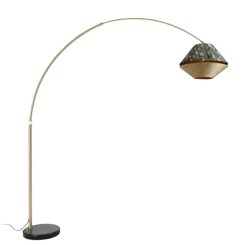 Qazqa XXL Stehlampe Grün, E27, Klassisch Antik, Verstellbar - Elegante XXL Stehlampe in Grün, ideal für den Innenbereich. Flexibel verstellbar bis 269 cm, sorgt für stilvolle Akzente in jedem Raum. Ohne Leuchtmittel, E27-Fassung, hochwertige Verarbeitung in Velours.