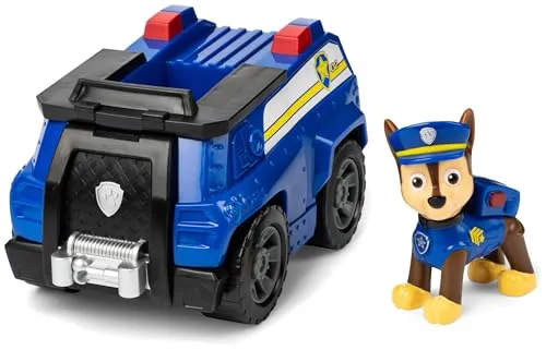 PAW PATROL, Polizei-Fahrzeug mit Chase-Figur (Sustainable Basic Vehicle/Basis Fahrzeug), Spielzeug für Kinder ab 3 Jahren