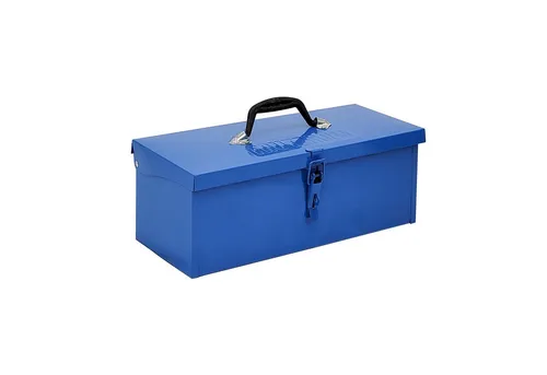 TRUTZHOLM Werkzeugkoffer Werkzeugkiste 38x16x12,5cm verschließbares Fach klappbarer Tragegriff (1-teilig), klappbar,leer,blau,ca.7,5L