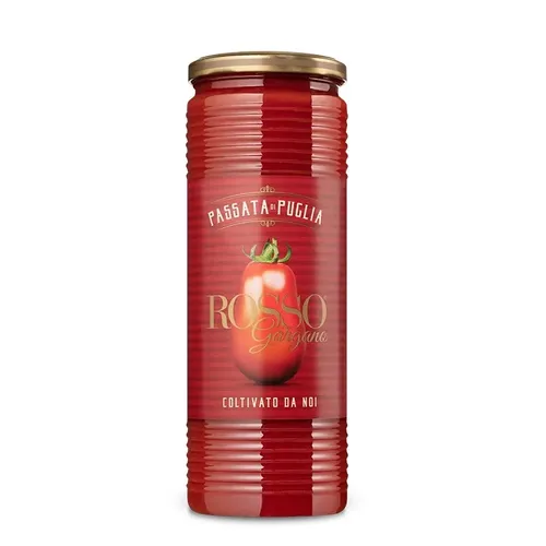 Tomatenpassata 690g - Rosso Gargano - Fertigsauce aus hochwertigen, sonnengereiften Tomaten, perfekt für schnelle und köstliche Pasta-Gerichte.