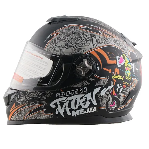 FunSport-Factory Motocrosshelm Mejia für Kinder - Integralhelm Offroad XS (51 cm) - Sicherer Integralhelm für Kinder mit 3 Belüftungsöffnungen und kratzfestem Visier. Ideal für Offroad-Motorsport und Freizeitaktivitäten. Hoher Tragekomfort dank herausnehmbarem Futter.