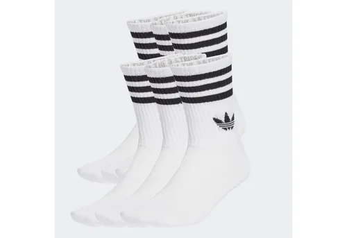 adidas Originals Sportsocken 3-STREIFEN CREW, 6 PAAR (6-Paar) für Erwachsene, geripptes Material am Bein