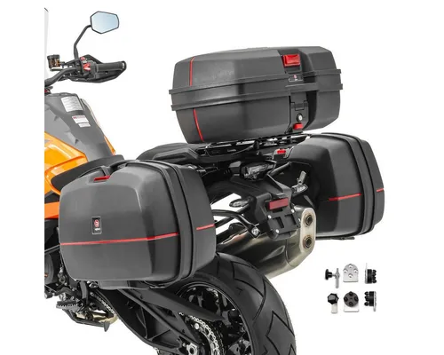 Bagtecs Kofferset für Suzuki Bandit 1200/S TB8 3x45L - Hochwertiges Kofferset mit 2 Seitenkoffern und Topcase für sicheren Gepäcktransport. Robuste und UV-beständige Materialien garantieren Langlebigkeit und Wasserdichtigkeit. Ideal für individuellen Einsatz an verschiedenen Kofferträgern.
