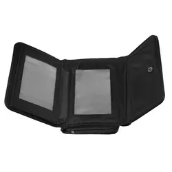 Geldbörse Damen Portemonnaie Portmonee Geldtasche Organizer Vegan Schwarz - Schwarz