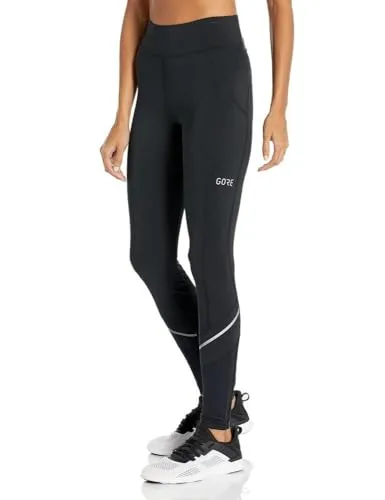 GORE WEAR Damen R3 Mid Tights, Schwarz, Größe 36 - Sportliche Hosen für kühle Wetterbedingungen, mit atmungsaktiven Stoffen und praktischen Seitentaschen, ideal für Läuferinnen.