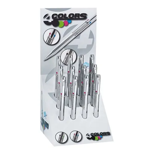 WEDO Vierfarb-Kugelschreiber 4Colors im Display - Kugelschreiber mit vier Farben in einem praktischen Display, ideal für kreative Notizen und vielseitige Anwendungen.