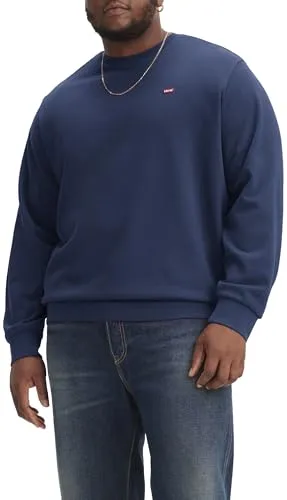 Levi's Plus Big Original HM Crew Sweatshirt - Herren-Sweatshirt in navy mit Batwing-Logobadge, hüftbedeckend und aus 100% Baumwolle für optimalen Tragekomfort.