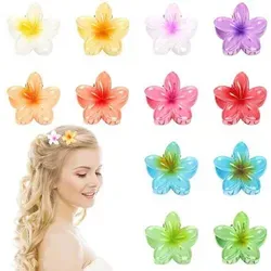 Kleine Hawaii Blumen Haarklammer 12 Stück - Ideal für jeden Anlass: Diese 4 cm großen Haarklammern kombinieren Komfort und Stil. Leicht und langlebig, bringen sie mit ihrem floralen Design einen Hauch von Eleganz in Ihre Frisur und sind perfekt für den Alltag oder besondere Events.