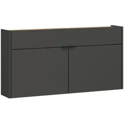 Germania Hängender Mehrzweckschrank 1398-549 GW-Ameca - Schuhschrank in Graphit/Eiche, geringe Tiefe für schmale Flure, mit verstellbaren Einlegeböden und sanft schließenden Türen, ideal für platzsparende Lösungen.