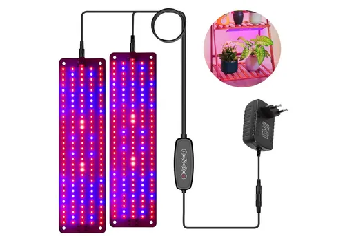 Jibenhome Pflanzenlampe Vollspektrum 150/300/450/600LEDs Pflanzenleuchte,Timer,Dimmbar, 2 Panels-300 LEDs, LED fest integriert