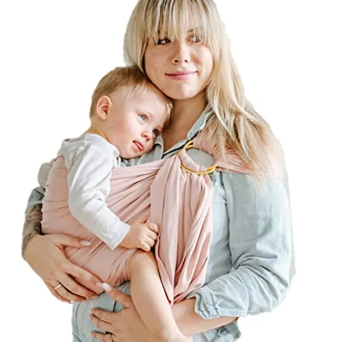 Shabany® Ring Sling Tragetuch - 100% Bio Baumwolle für Neugeborene - Babytragetuch aus 100% Bio Baumwolle, atmungsaktiv und gesundheitsfördernd - ideal für Neugeborene bis 15 kg mit einfacher Anwendung und Anleitung.