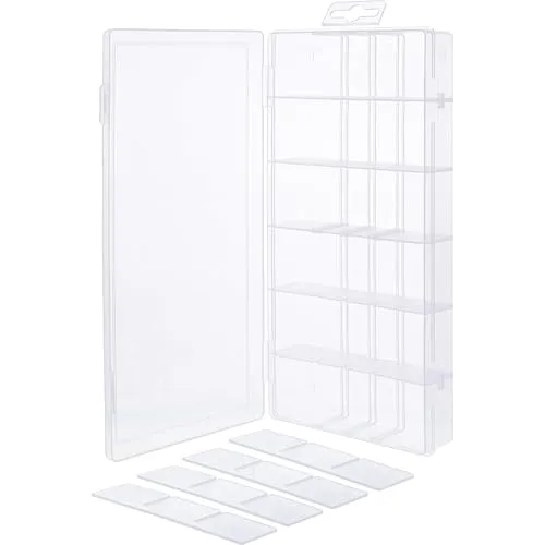 InLine Kleinteilebox – 18 Fächer, transparenter Organizer für Schrauben & Zubehör, mit Klipp-Deckel & variabler Facheinteilung, kompakt & robust, 43009O