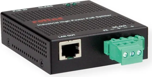 ROLINE High Power PoE Splitter 30W - Sonstige Netzwerkartikel, ideal zur Stromversorgung von Überwachungskameras und Access Points über Ethernet-Kabel, trennt Strom und Daten effizient.