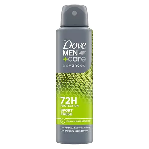 Dove Men+Care Advanced Sport Fresh Men Anti-Transpirant Deodorant Bodyspray mit ¼ Feuchtigkeitscreme & Triple Action Technologie für 72h Schweiß- und Geruchsschutz, 150 ml, 6er Pack
