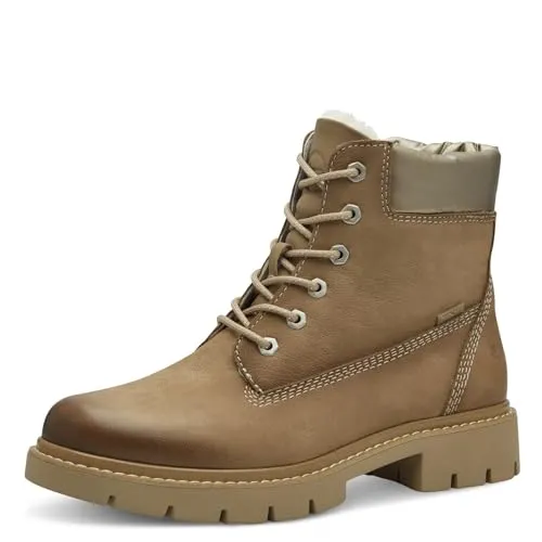 Tamaris COMFORT Damen Winterstiefeletten - Gefüttert & Wasserabweisend, Braun (Karamell Nubuc) - Wanderschuhe mit warmen Thermo-Einlegesohlen und Wasserabweisung für trockene Füße an kalten Wintertagen. Hochwertige Materialien bieten Komfort und Langlebigkeit.