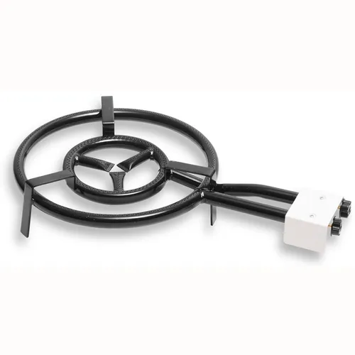 Paella-Doppel Ring Gasbrenner 50-30cm - Ideal für Paella-Pfannen von 42 bis 70 cm Ø, leistungsstarker Gasbrenner für authentische Paella-Erlebnisse, robustes Metalldesign.