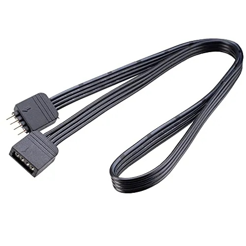 Akasa LED Streifen Licht Verlängerungskabel, 4 pin RGB Anschluss Verlängerung Kabel, LED Strip Extension Cable, Verbinder Stecker auf Buchsen, 50cm, schwarz, AK-CBLD01-50BK