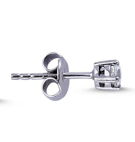 Herren Diamant Solitär Ohrringe 0,10 Carat in 585er Weißgold - Exklusive Herren Ohrringe mit 0,10 Carat Diamant, handgefertigt aus 14 Karat Weißgold. Jedes Stück ist einzigartig und kommt mit 2 Jahren Pflegegarantie.