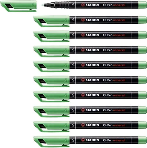 STABILO - Folienstift - OHPen universal - permanent superfein - 10er Pack - grün