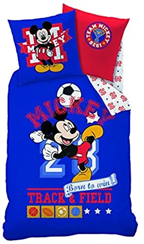 Disney Mickey Sport Bettwäsche-Set, Baumwolle, blau von Disney