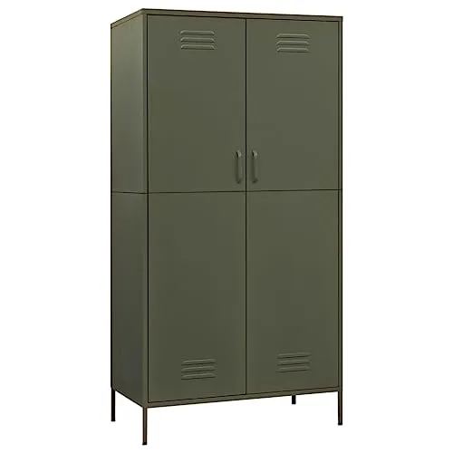vidaXL Kleiderschrank Olivgrün 90x50x180 cm in grün von vidaXL