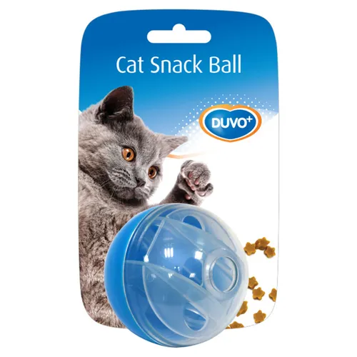 Duvo+ Snack Ball blau 5x5 cm für Katzen - Interaktives Spielzeug mit Snacks