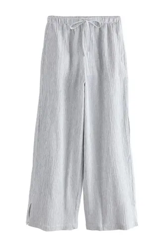 Next Palazzohose Strukturierte Hose mit weitem Bein und Leinen (1-tlg)